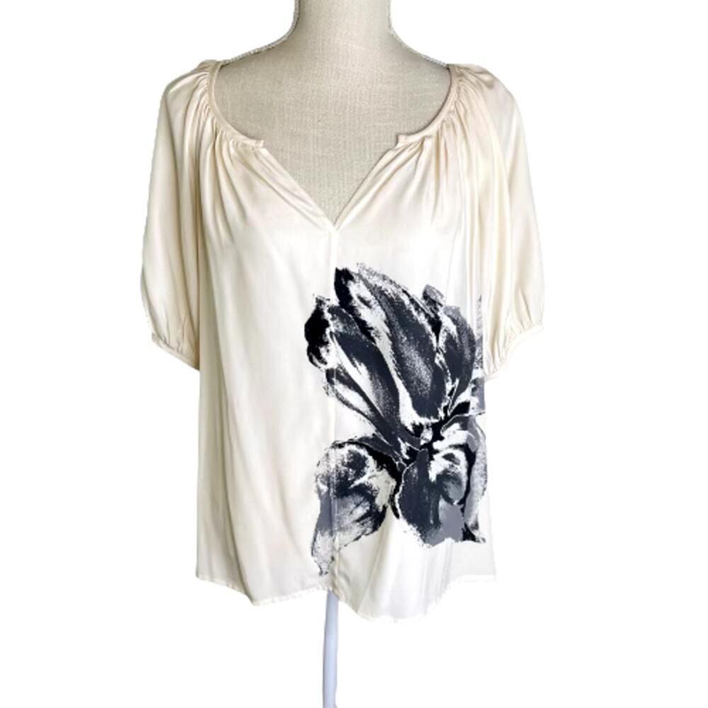 Fifteen-Twenty 100% Silk Cream Pullover Bouse, Small